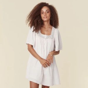 Spell & The Gypsy Cassie Lace Mini Dress in White Medium NWT